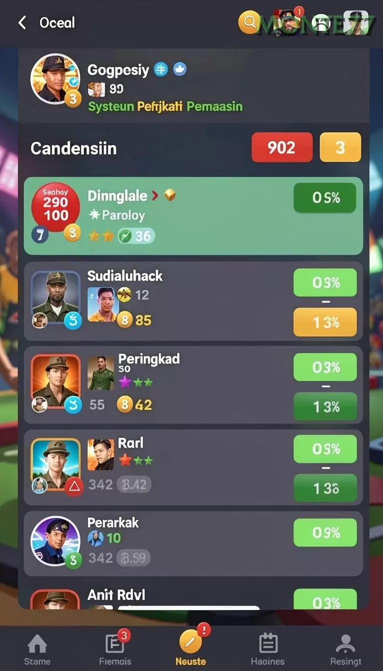 Cuplikan layar Y89 — halaman utama